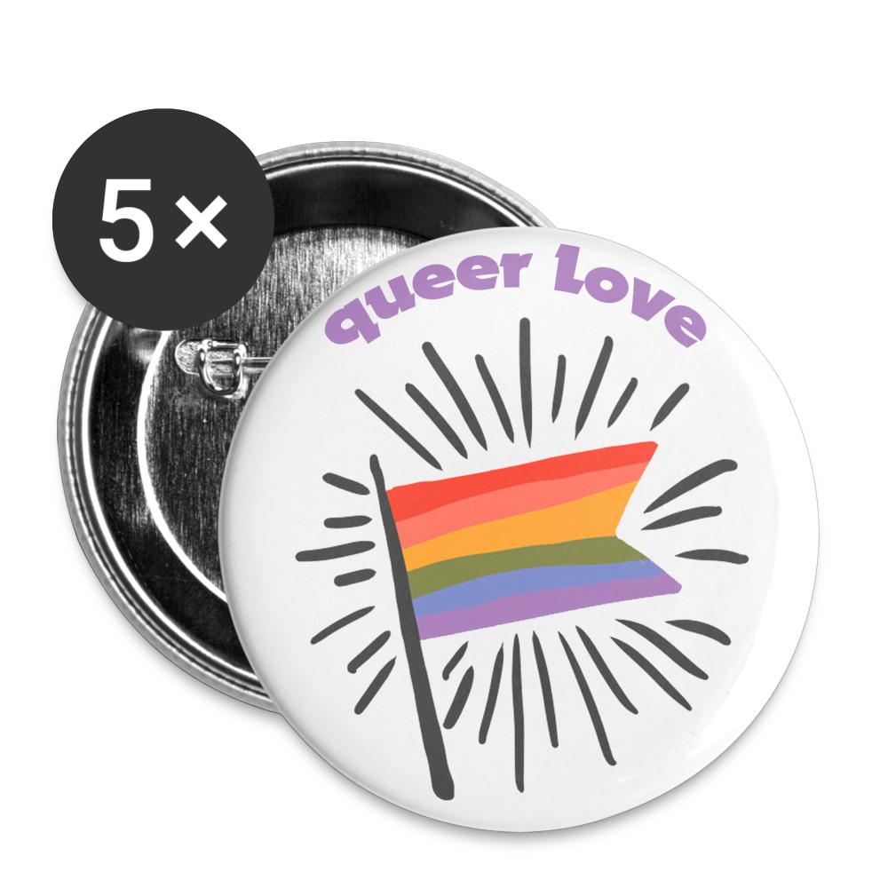 Buttons groß 56 mm (5er Pack) - weiß