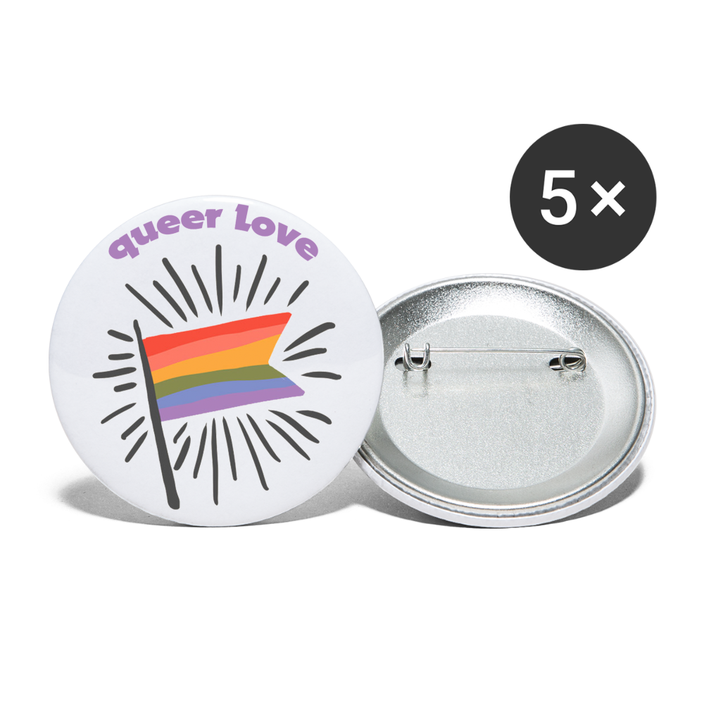 Buttons groß 56 mm (5er Pack) - weiß