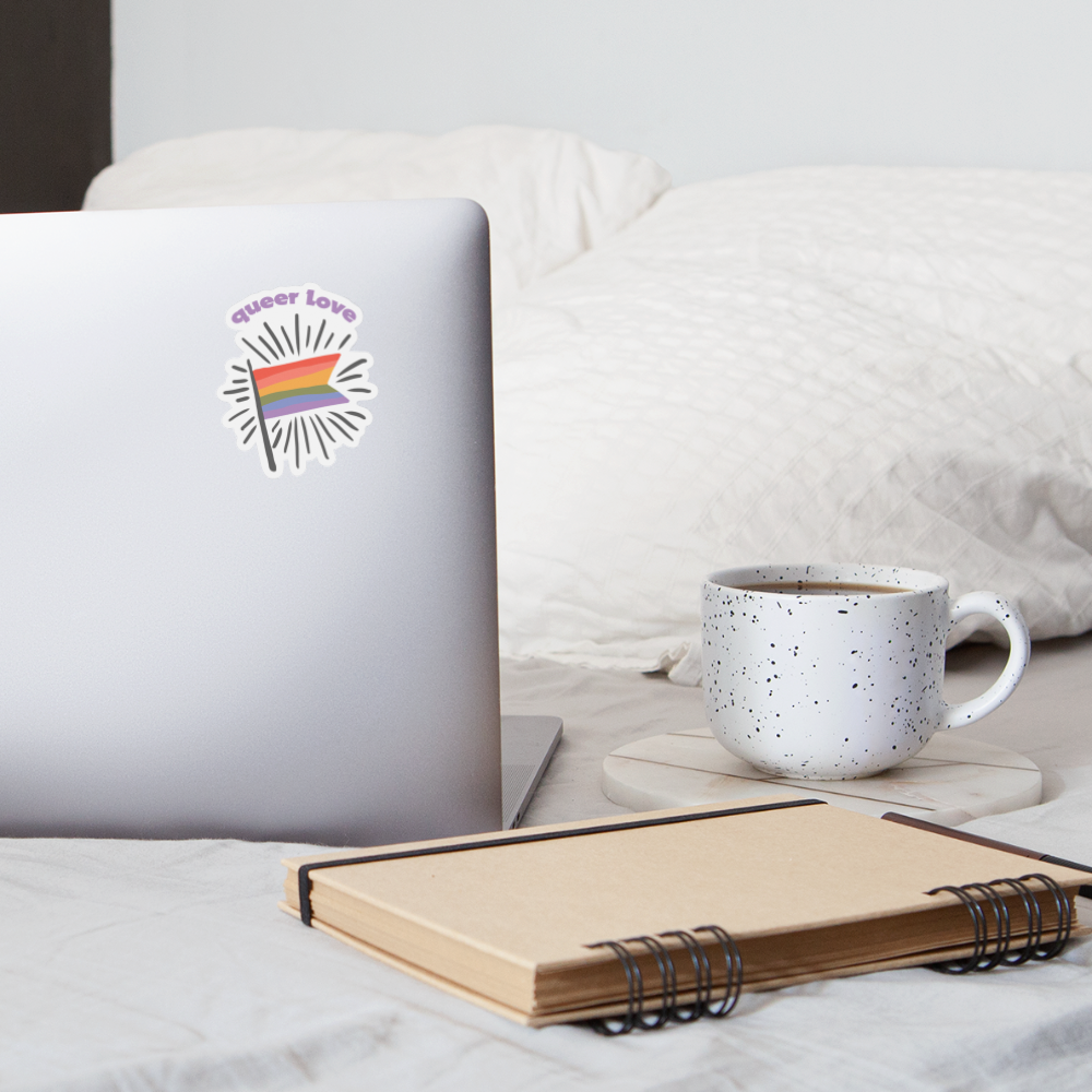 Sticker queer Love (transparent) - Mattweiß