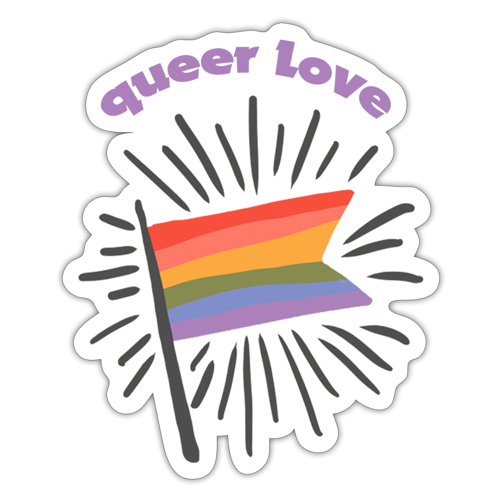 Sticker queer Love (transparent) - Mattweiß