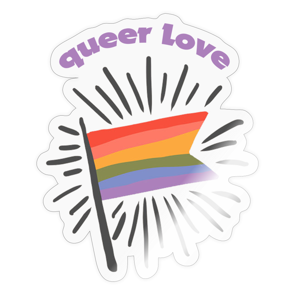 Sticker queer Love (transparent) - Transparent glänzend