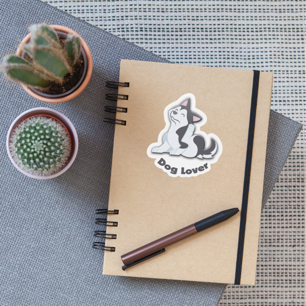 Sticker Dog Lover (transparent) - Mattweiß