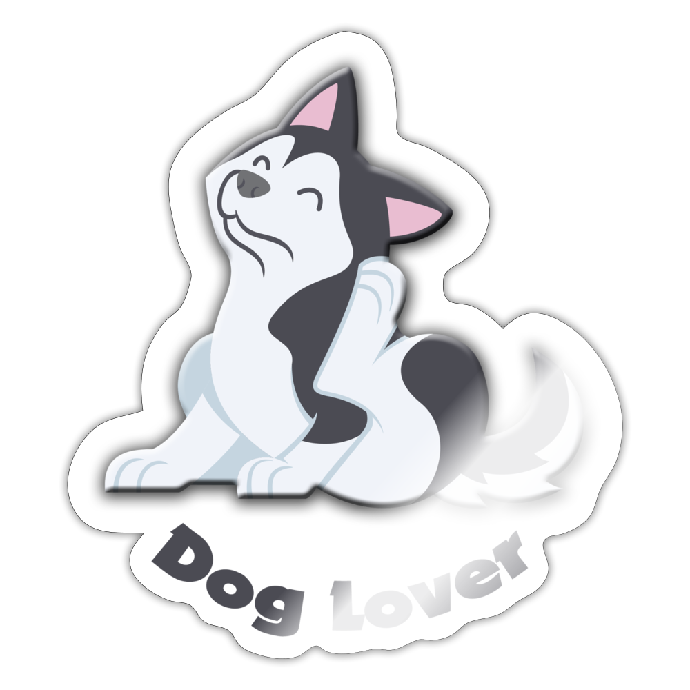 Sticker Dog Lover (transparent) - Weiß glänzend
