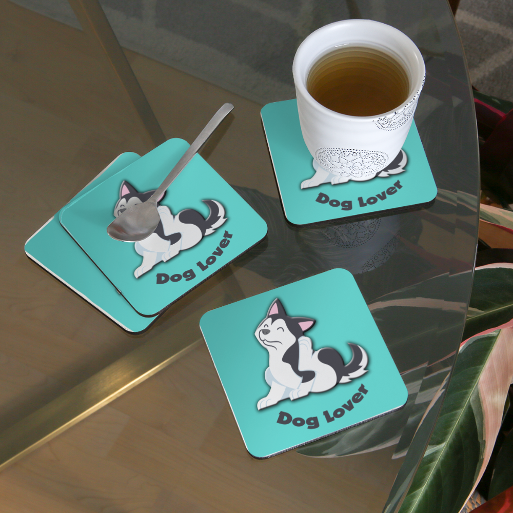 Untersetzer (4er-Set) Dog Lover - weiß