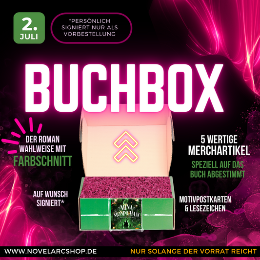 Exklusive Buchbox zu "Mina Moningham - Die Allianz der Neun" wahlweise mit Farbschnitt