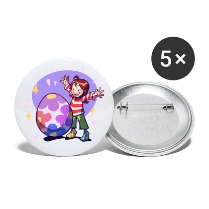 Buttons groß 56 mm (5er Pack) - weiß