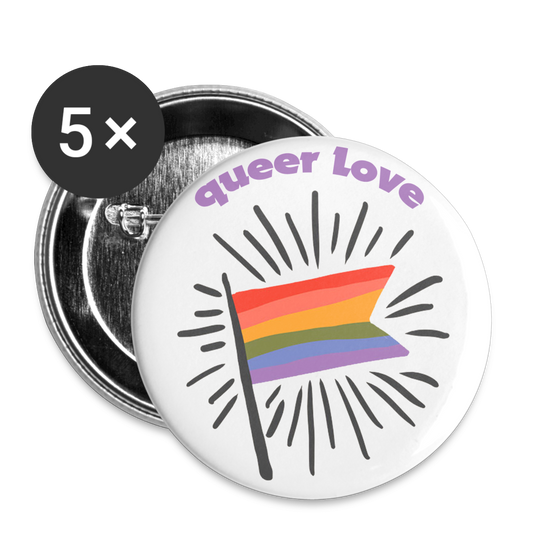 Buttons groß 56 mm (5er Pack) - weiß