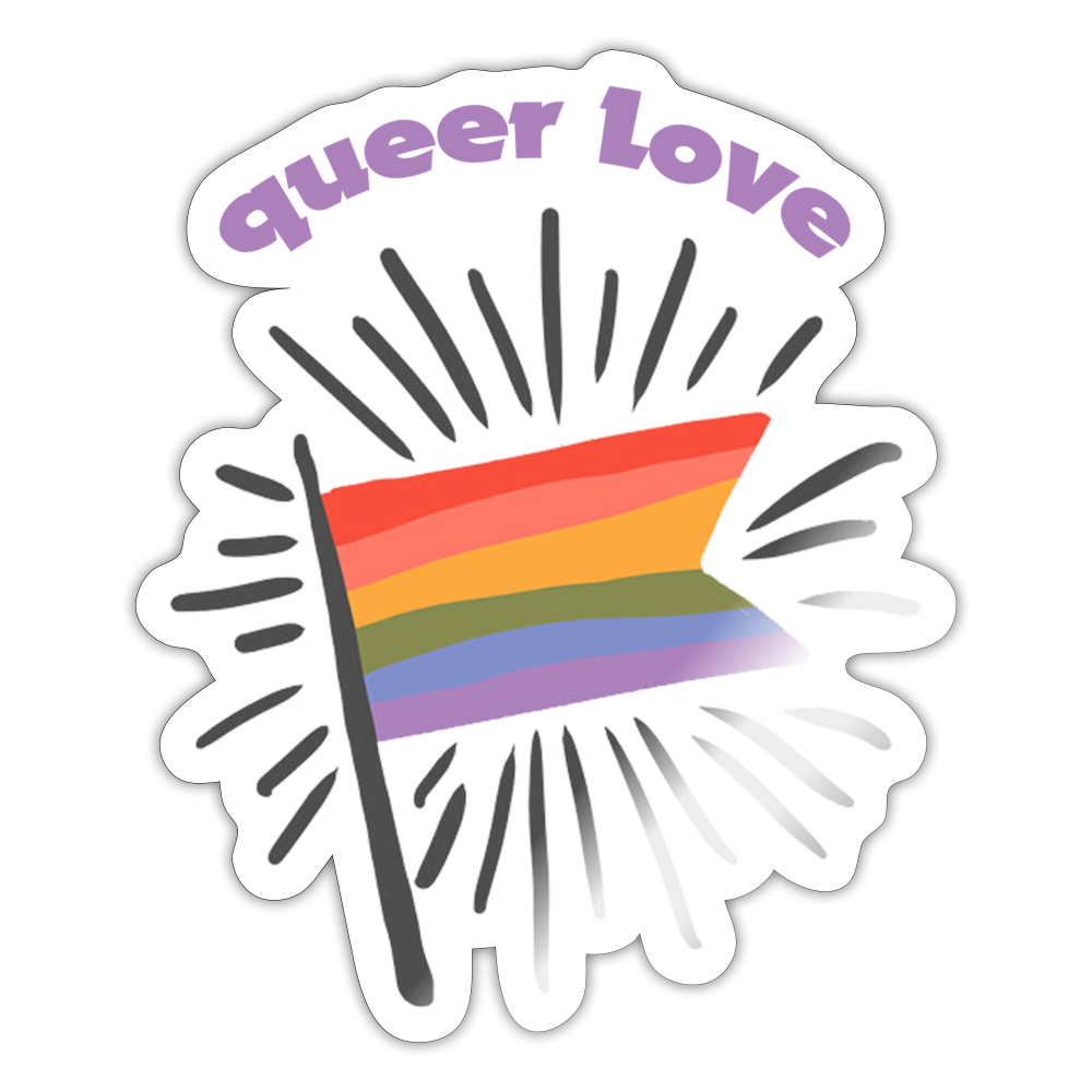 Sticker queer Love (transparent) - Weiß glänzend
