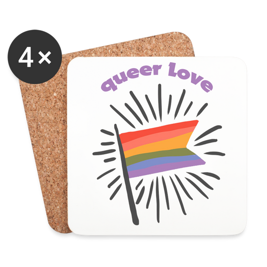 Untersetzer (4er-Set) queer Love - weiß