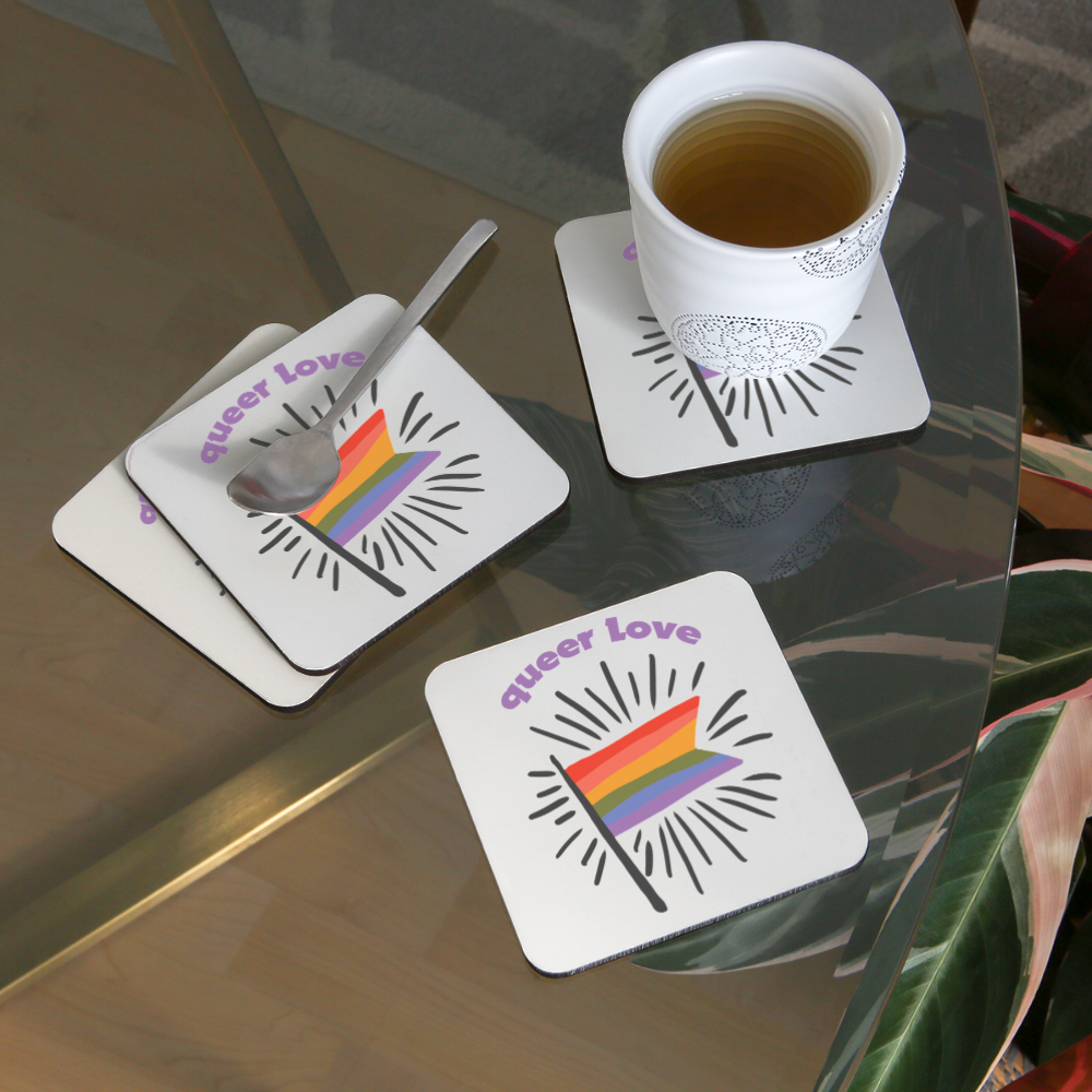 Untersetzer (4er-Set) queer Love - weiß
