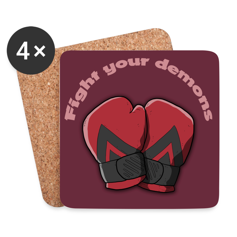 Untersetzer (4er-Set) Fight your demons - weiß