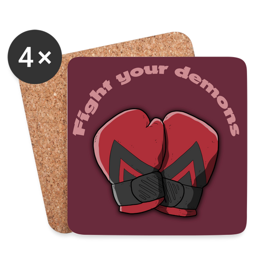 Untersetzer (4er-Set) Fight your demons - weiß